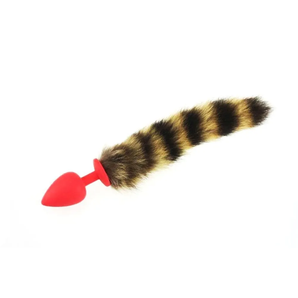 14" Stylish Raccoon Tail Plug with Large Silicone
