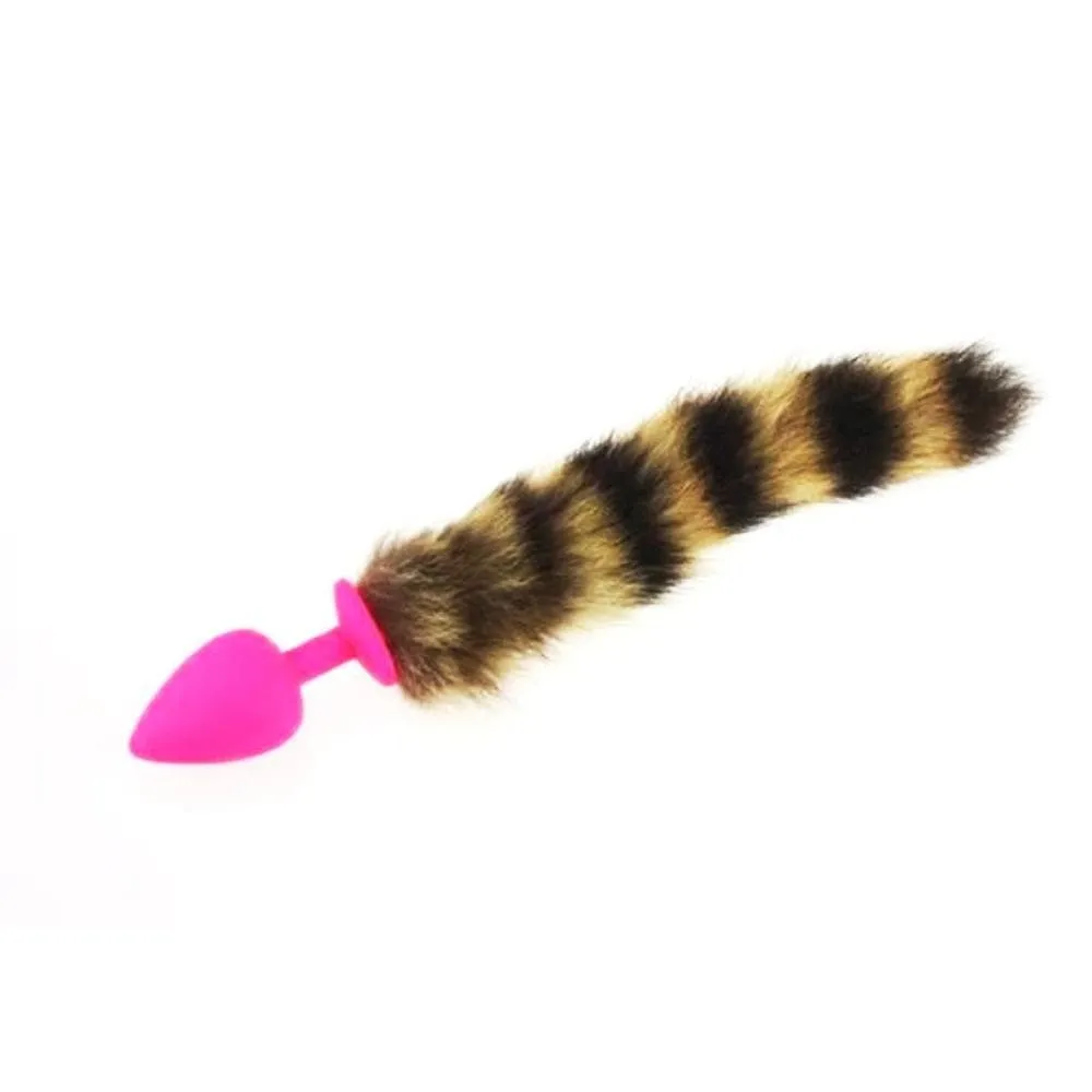 14" Stylish Raccoon Tail Plug with Large Silicone