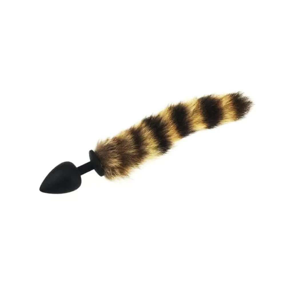 14" Stylish Raccoon Tail Plug with Large Silicone
