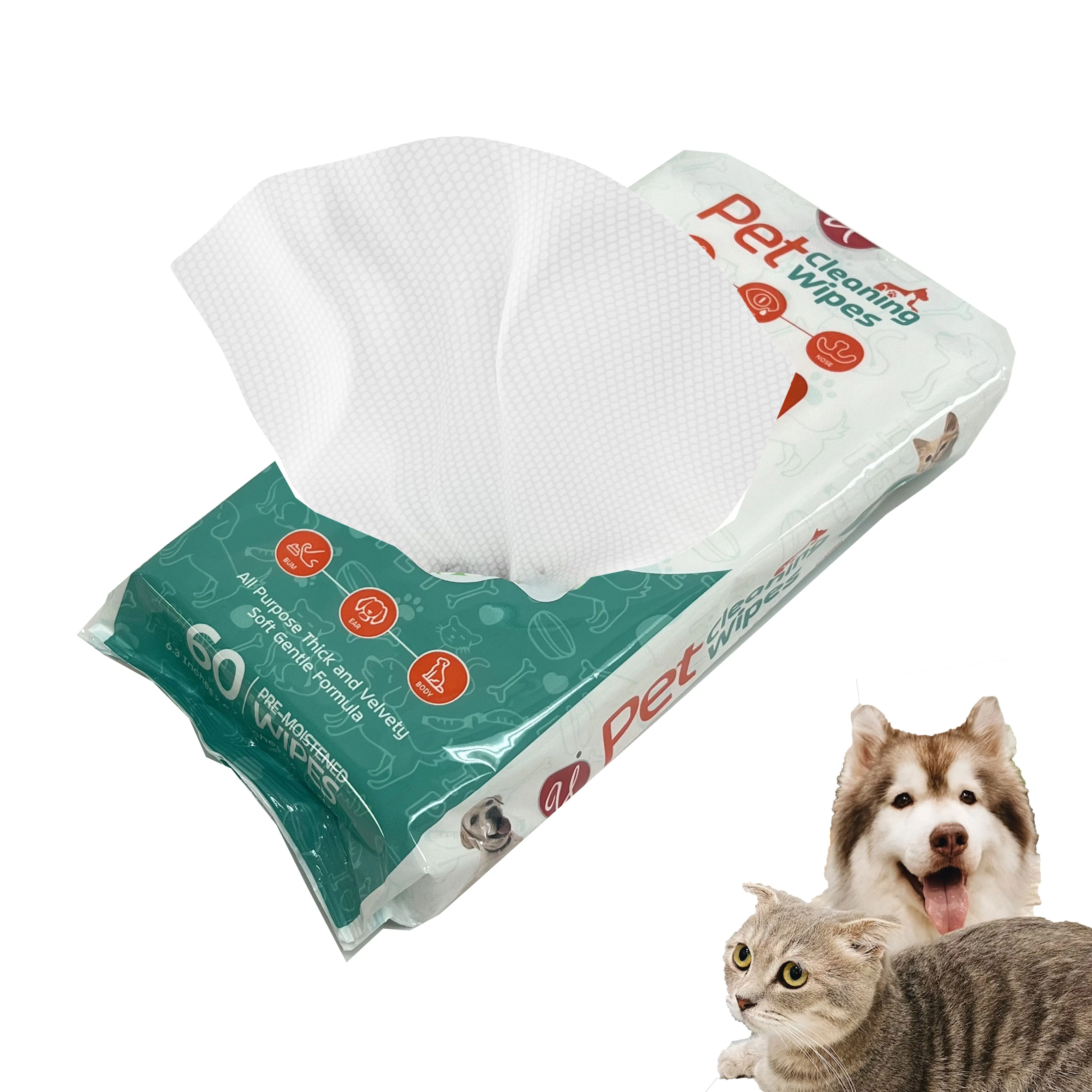 24 Pk Bulk Pet Cleaning Wipes Grooming Dog Cat Dry Bath Clean Ears Paws 1440ct