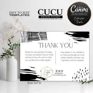 Abstract Thank You For Your Purchase Card Template