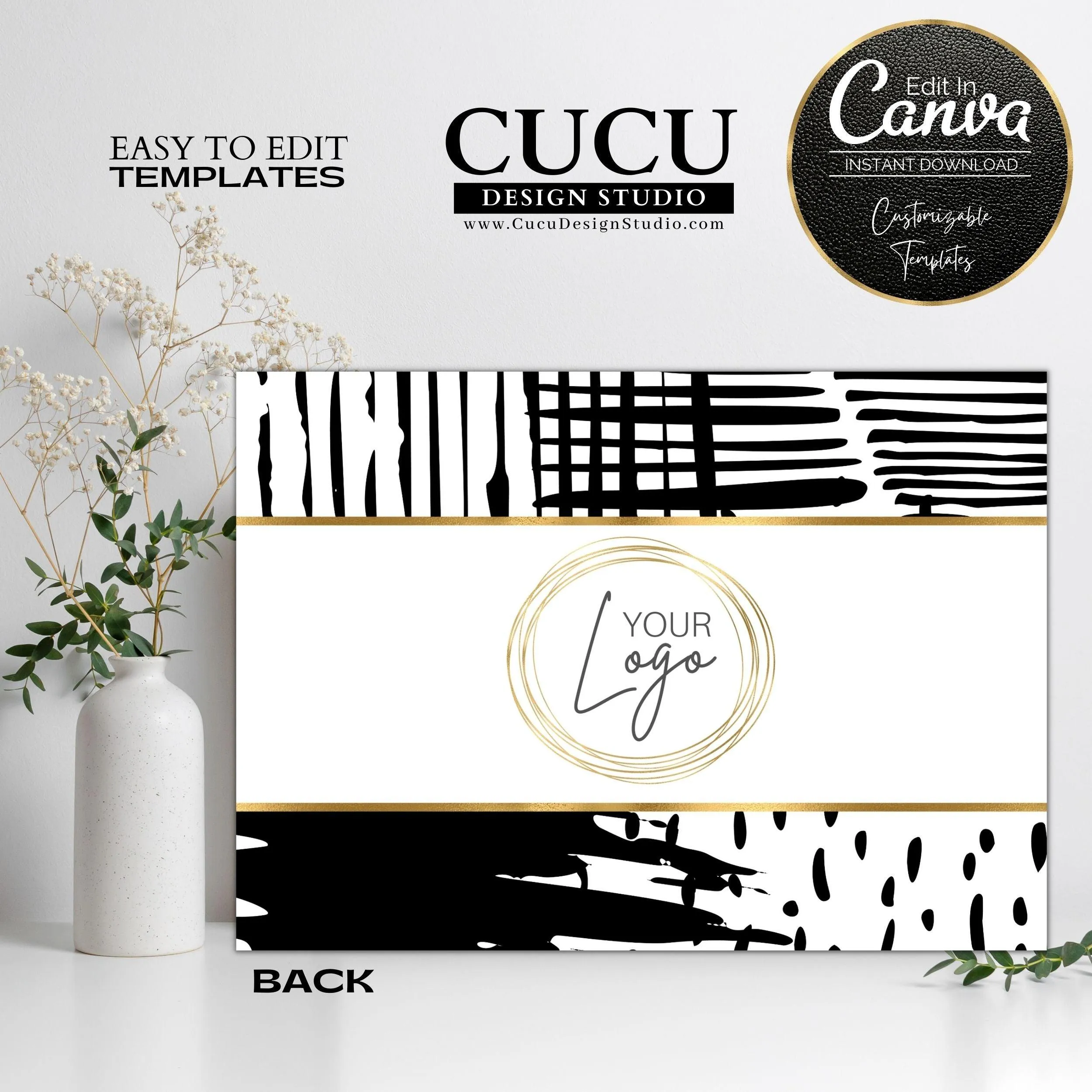 Abstract Thank You For Your Purchase Card Template