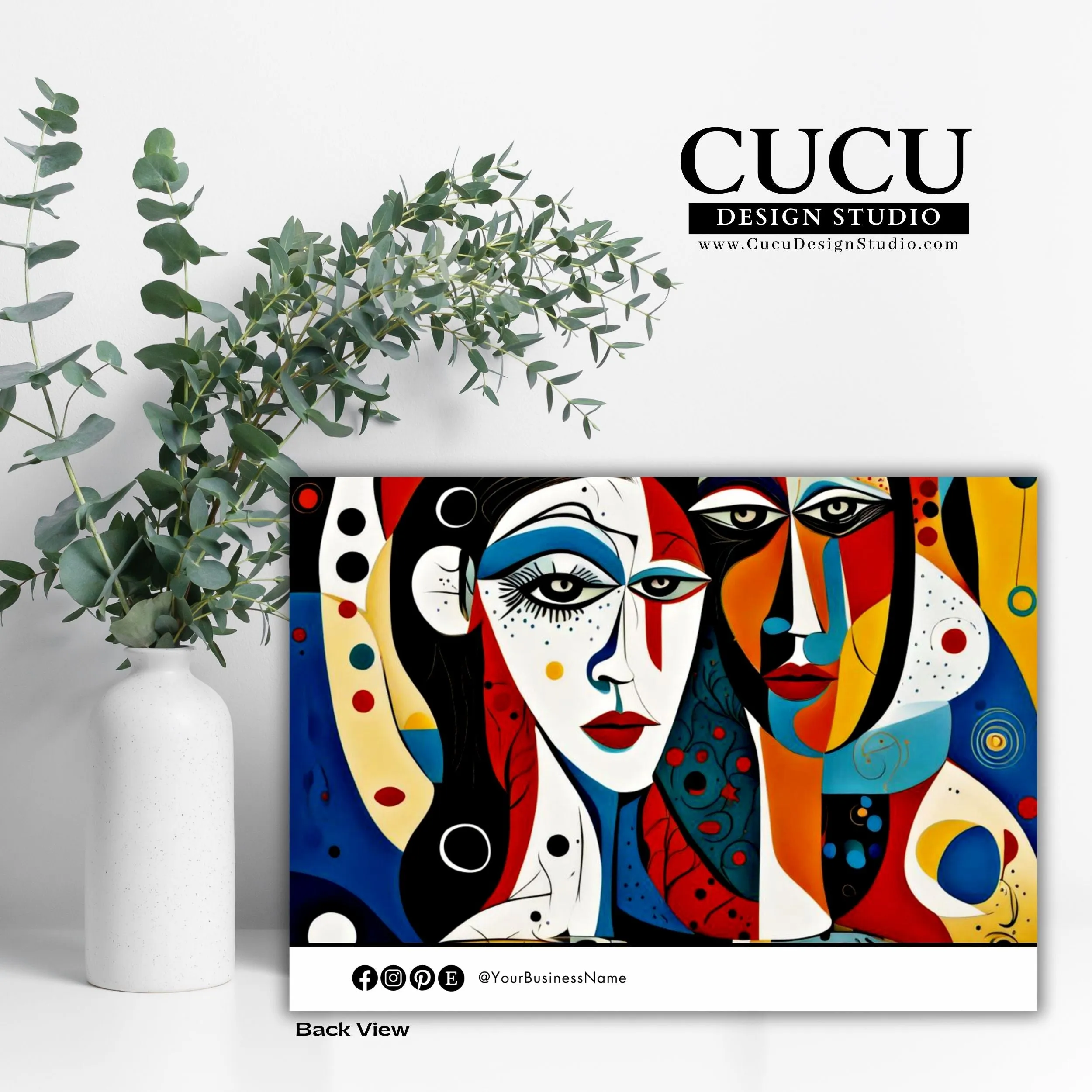 Abstract Woman Face Thank You For Your Purchase Printable Template | Canva Cards