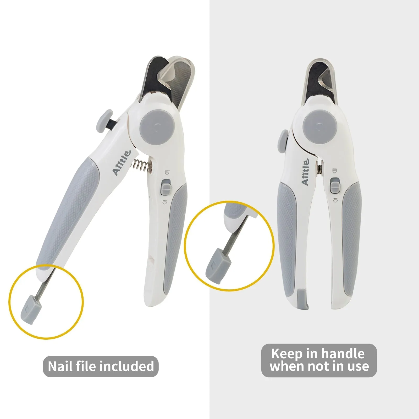 Aiitle Dog & Cat Pets Nail Clippers with LED Lights Yellow