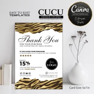 Animal Small Business Thank You Template