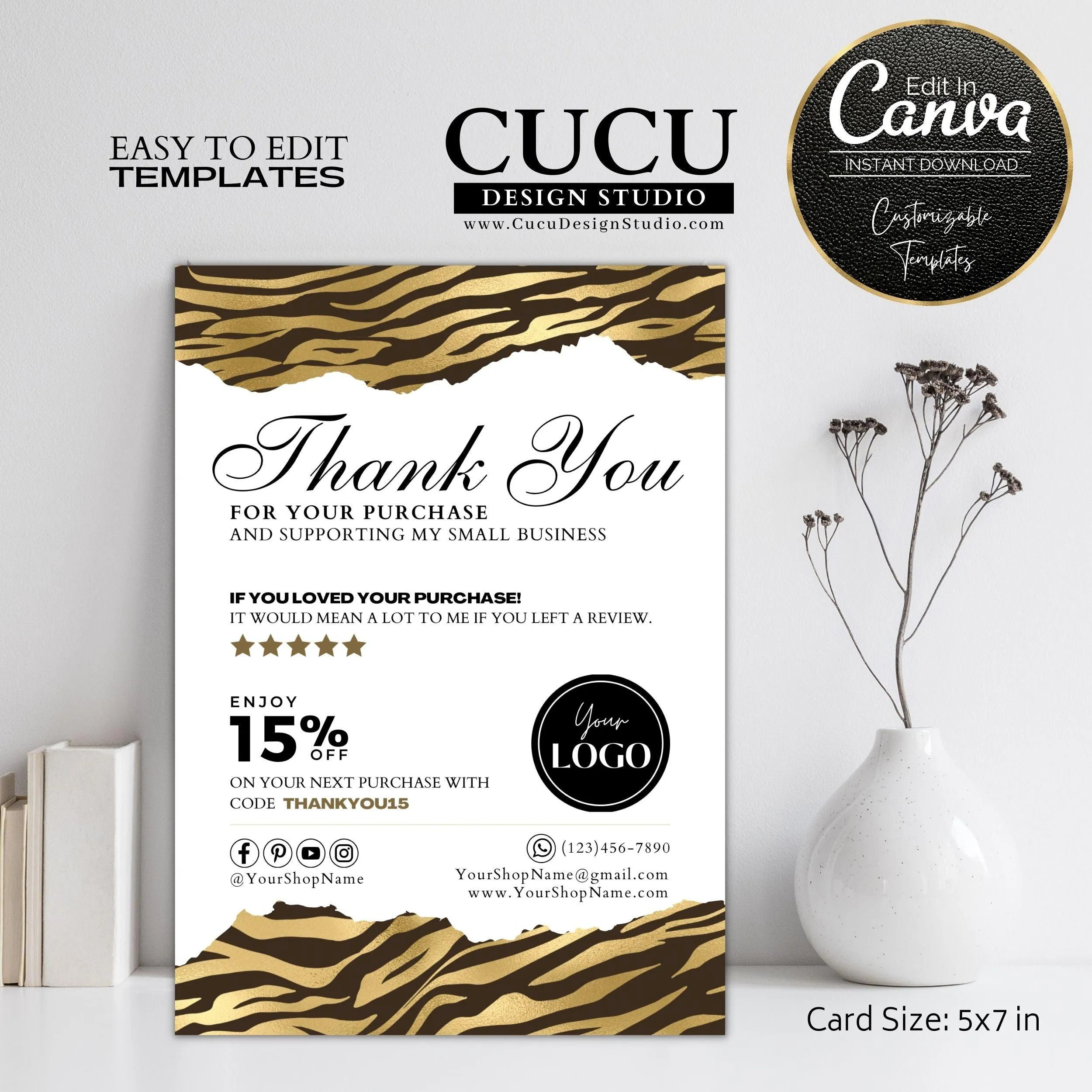 Animal Small Business Thank You Template