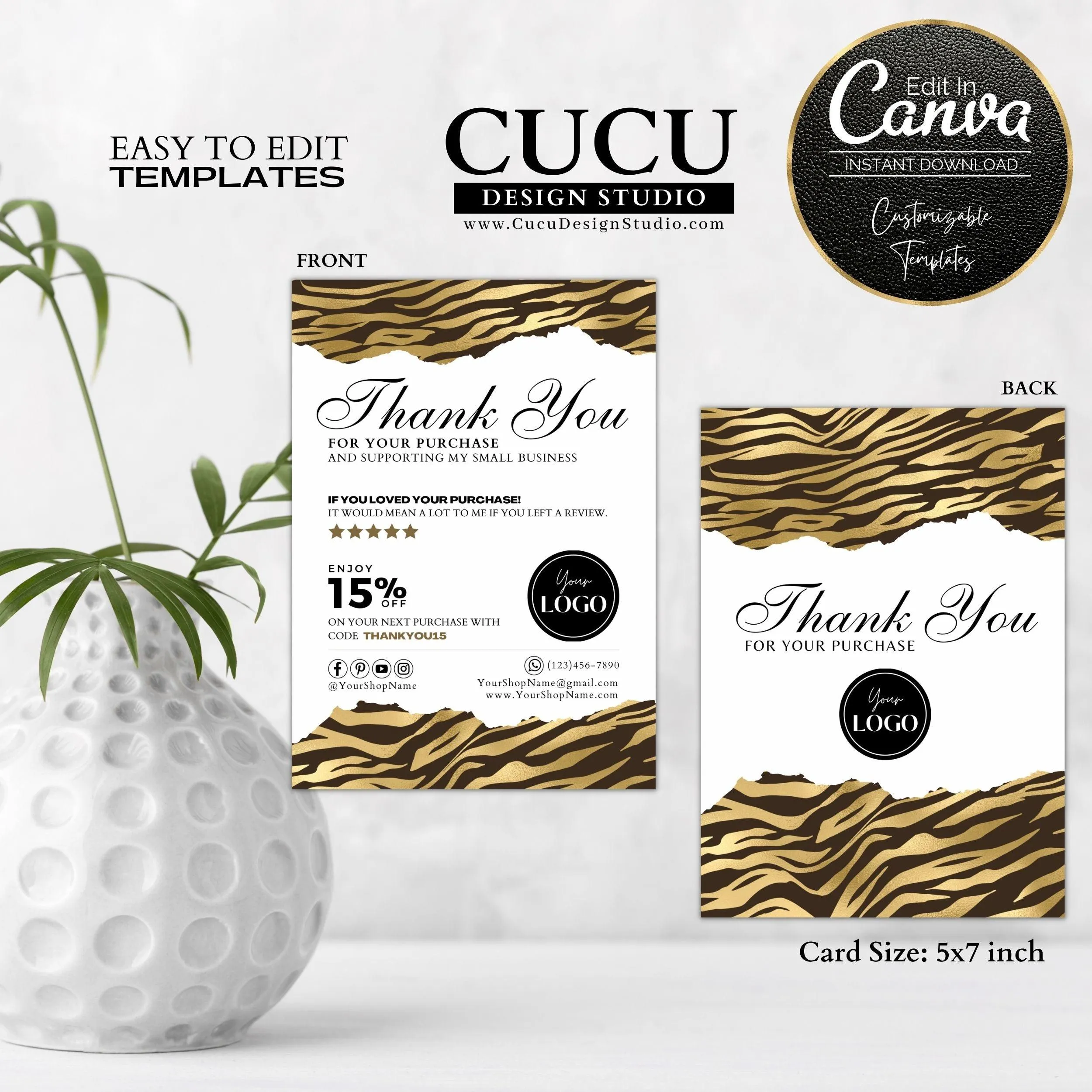 Animal Small Business Thank You Template