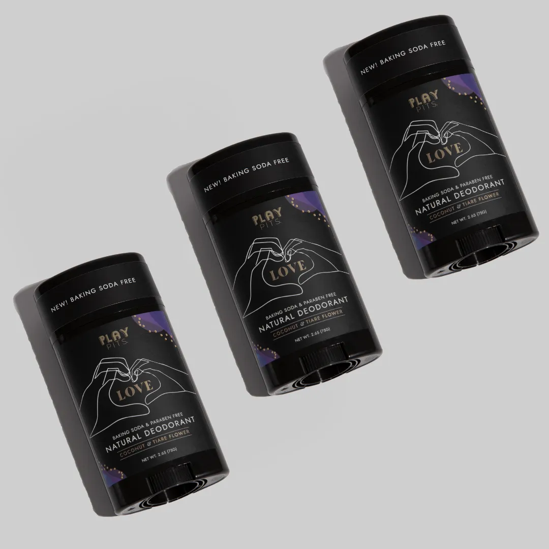 Baking Soda Free Deodorant 3-Pack Bundle: Love