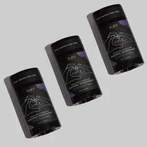 Baking Soda Free Deodorant 3-Pack Bundle: Love