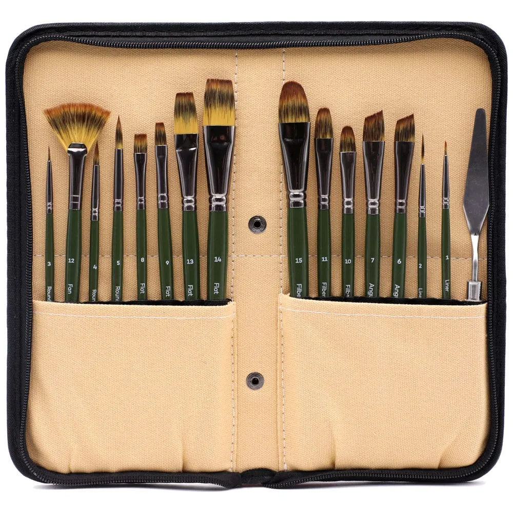 Brush Set with Easel Wallet Signature 17pc