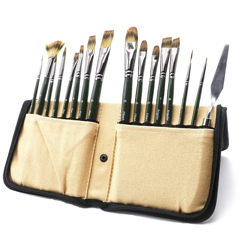 Brush Set with Easel Wallet Signature 17pc
