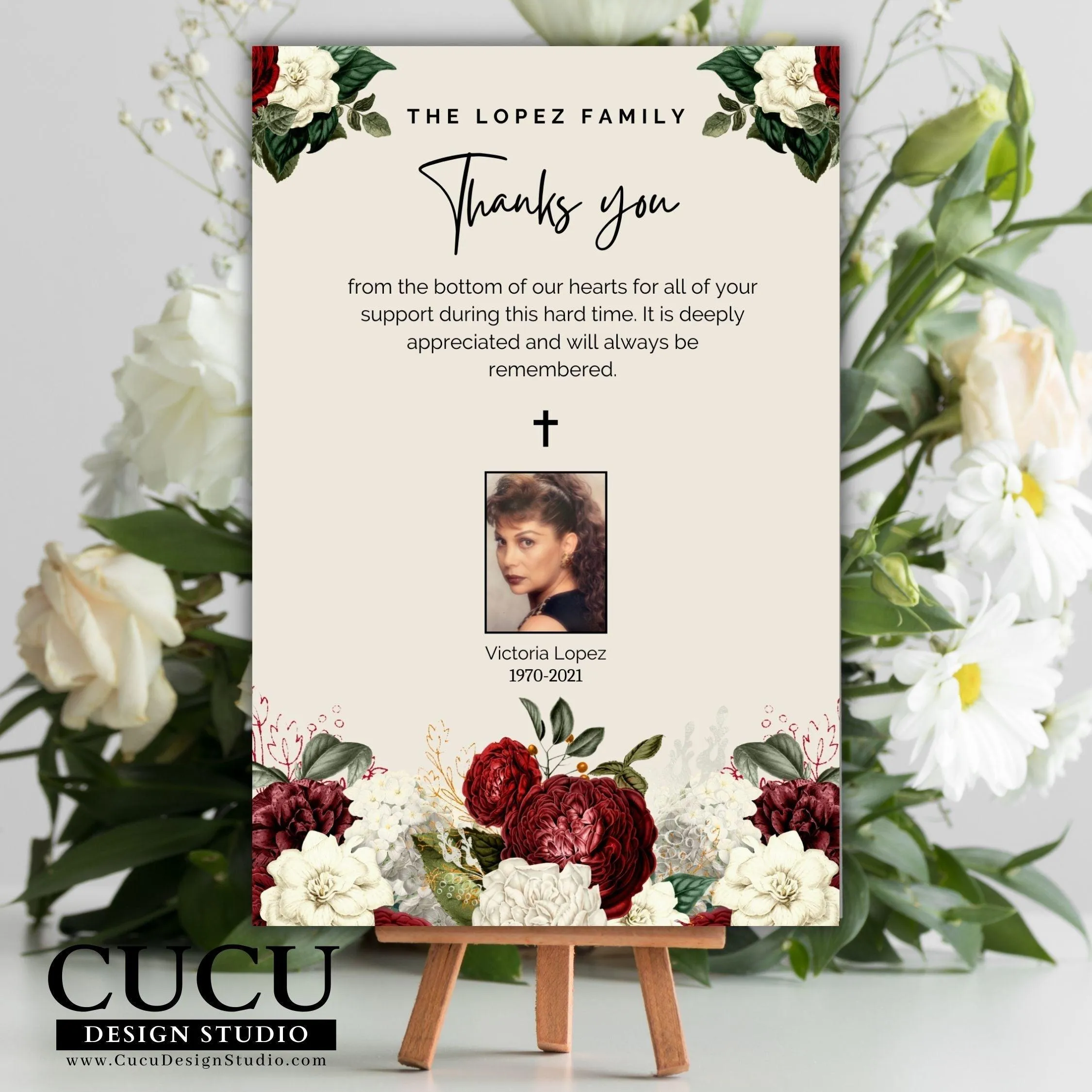Canva Funeral Thank You Card Template