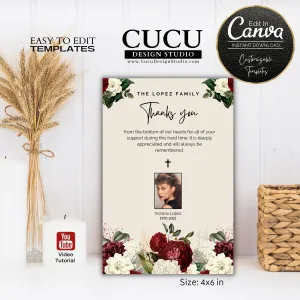 Canva Funeral Thank You Card Template