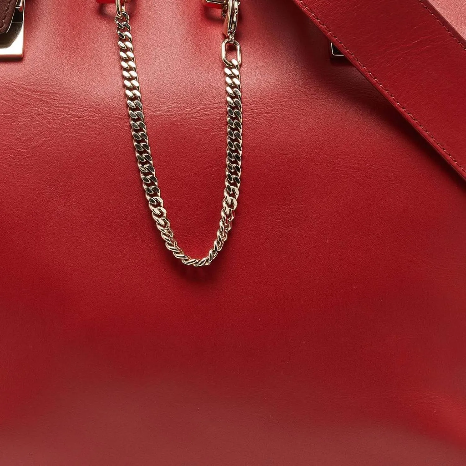 Chloe Red/brown Leather Medium Baylee Tote