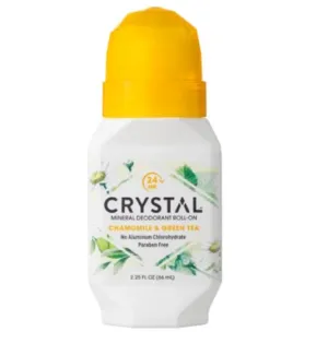 CRYSTAL - Mineral Deodorant Roll-On, Chamomile & Green Tea - 2.25 fl. oz. (66 ml)