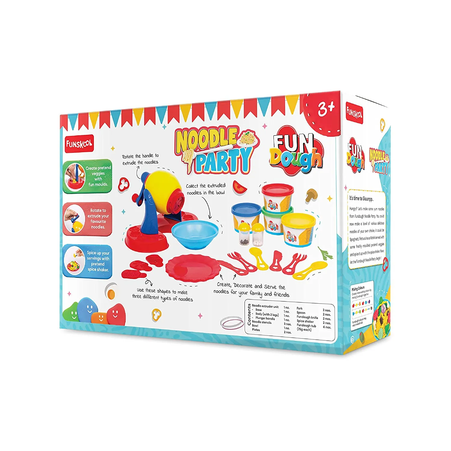 Funskool Fundough Noodle Party Playset for Ages 3 Years and Above