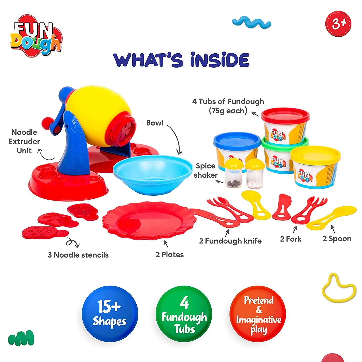 Funskool Fundough Noodle Party Playset for Ages 3 Years and Above