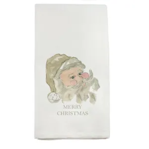 Neutral Santa Merry Christmas Dishtowel