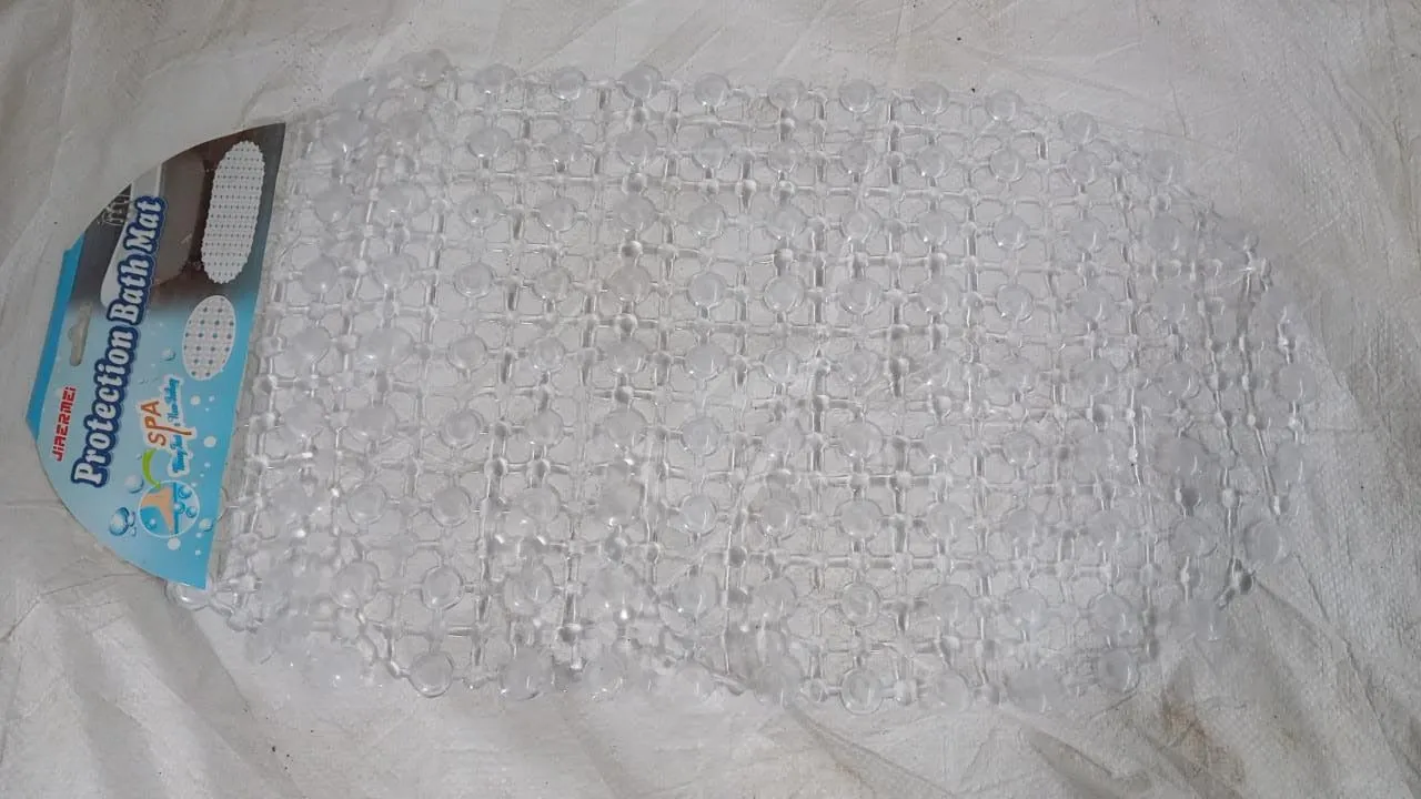 Nonslip Soft Rubber Bath Mat for Bathtub and Shower, Anti Slip Bacterial Anti Bacterial Machine Washable PVC Bath Mat