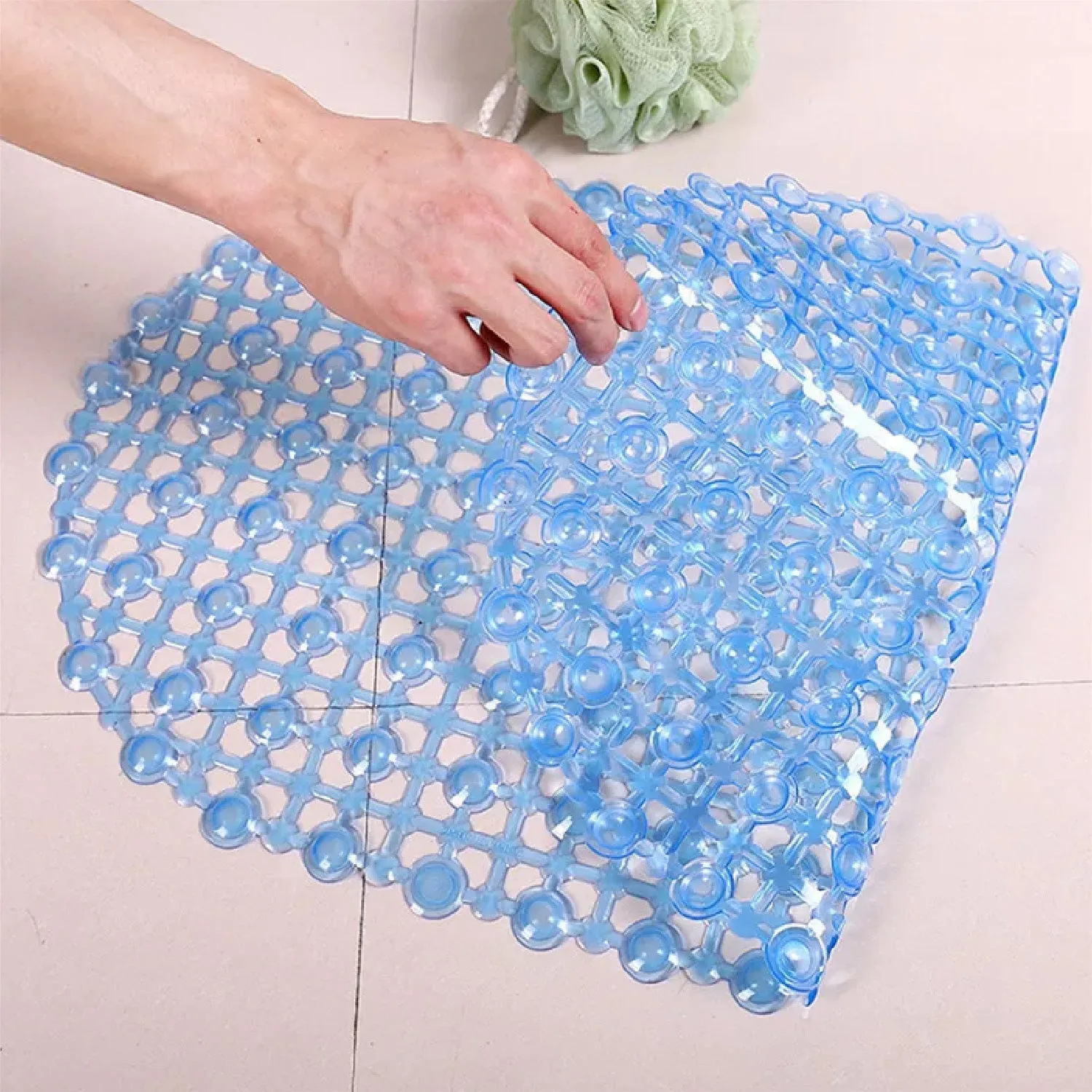 Nonslip Soft Rubber Bath Mat for Bathtub and Shower, Anti Slip Bacterial Anti Bacterial Machine Washable PVC Bath Mat