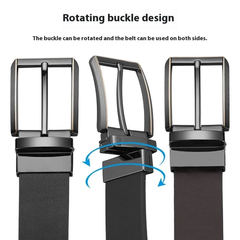 Two-color Double-sided Men's Rotatable Belt