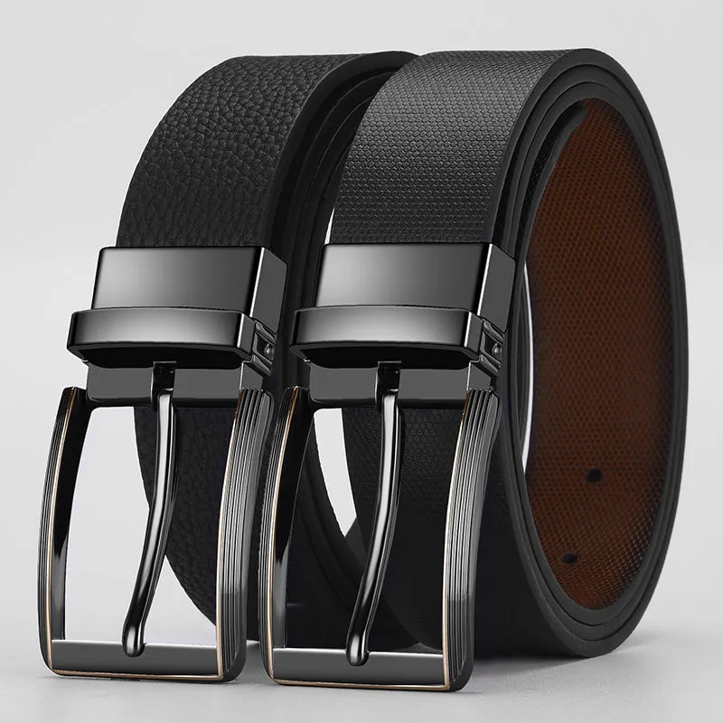 Two-color Double-sided Men's Rotatable Belt