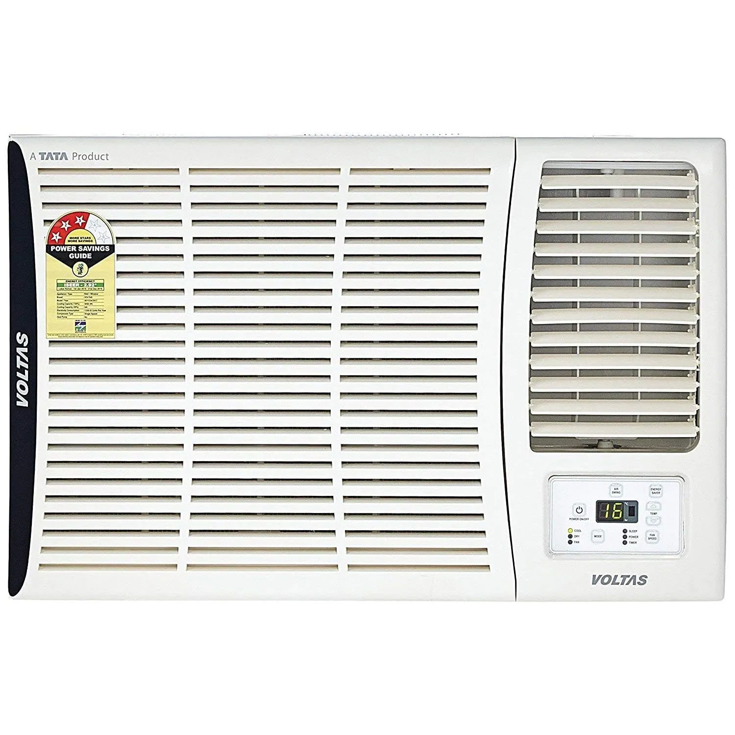 Voltas 183 Vectra Elite 1.5 Ton 3 Star, Fixed Speed Window AC (Copper, Turbo Mode, White)