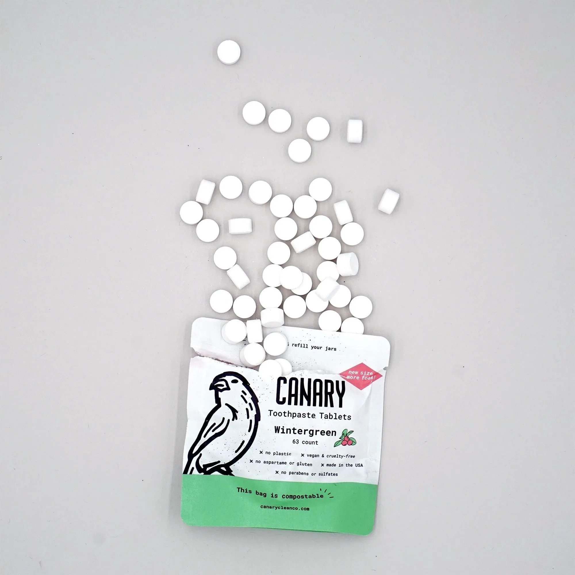Wintergreen Toothpaste Tablets - NEW & IMPROVED by Canary