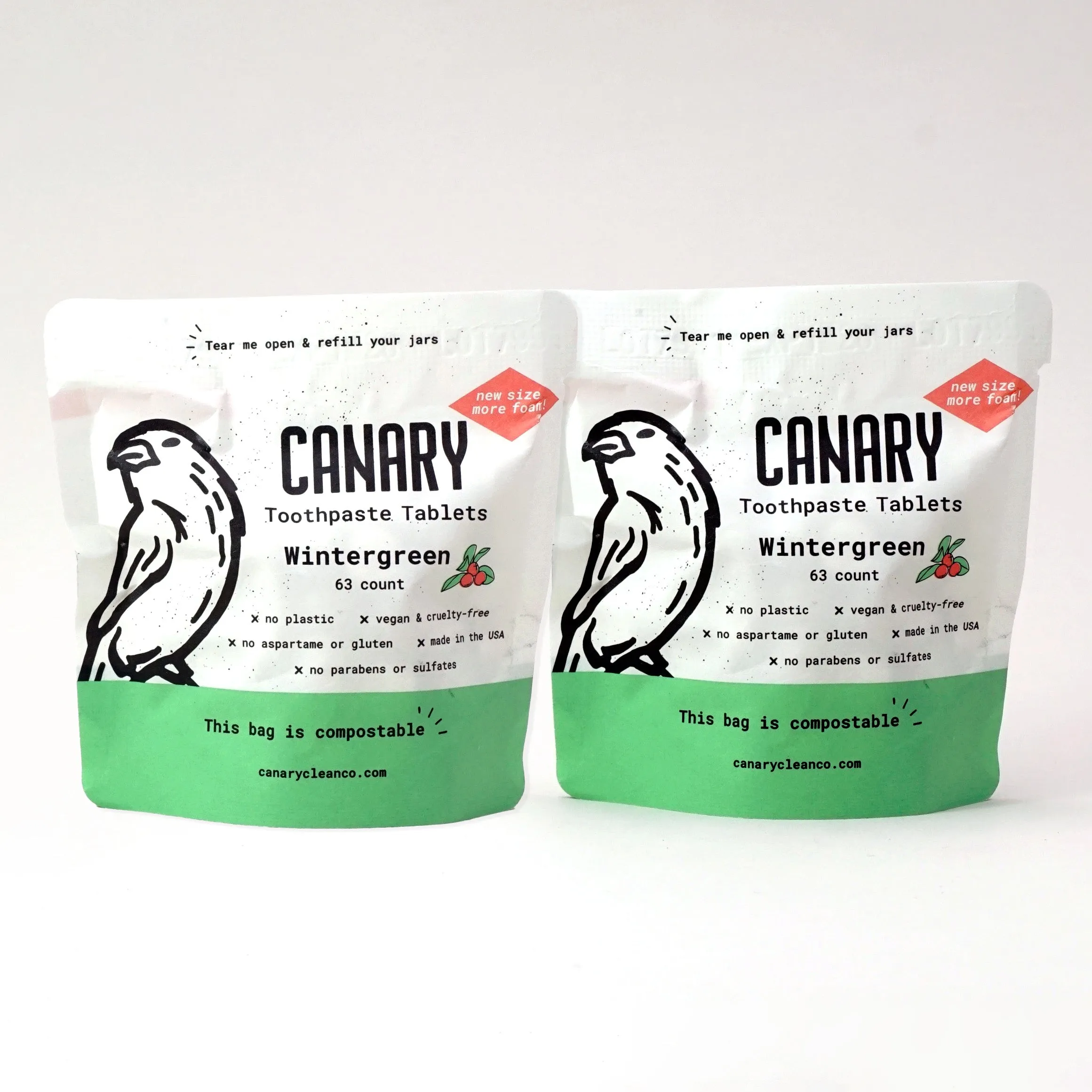 Wintergreen Toothpaste Tablets - NEW & IMPROVED by Canary