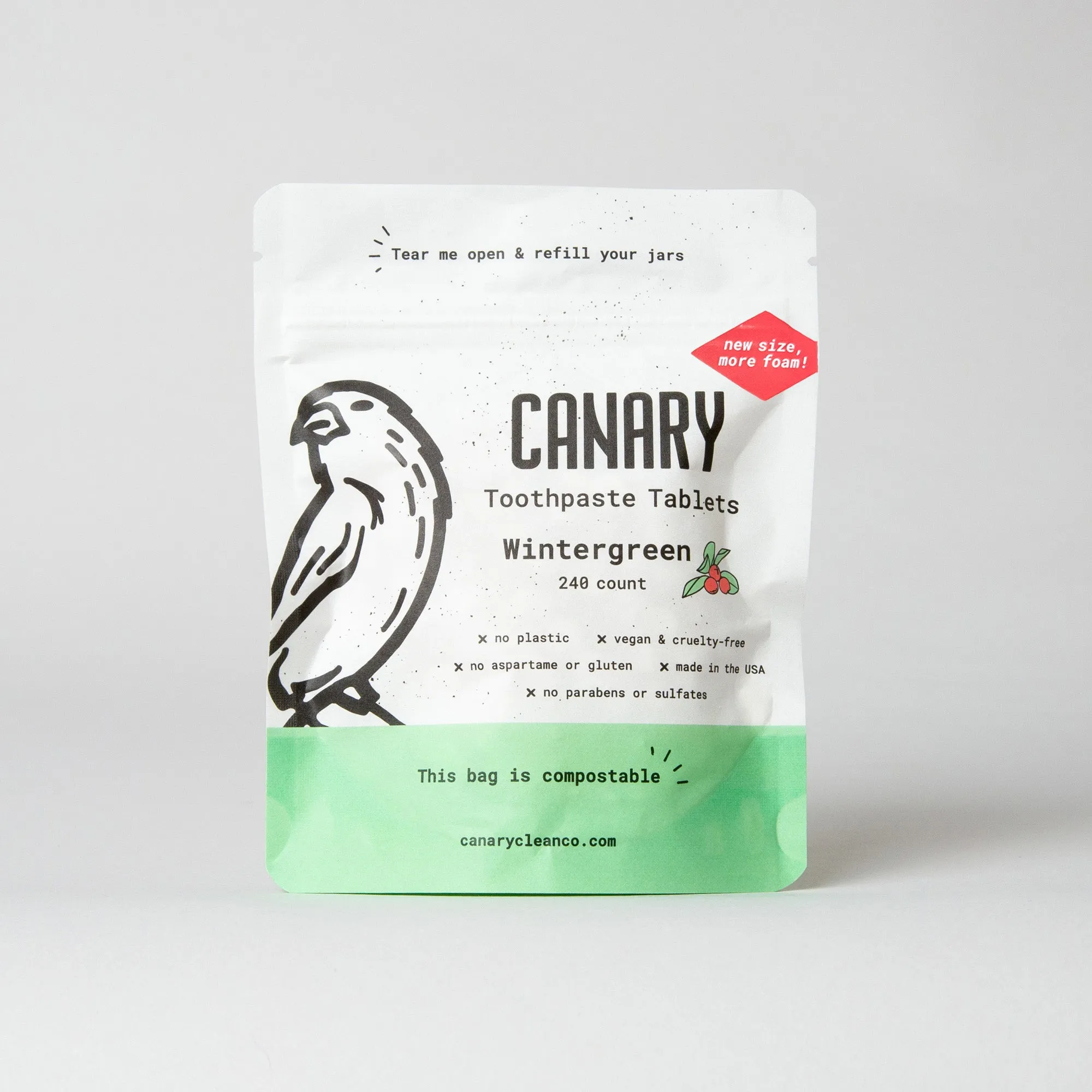 Wintergreen Toothpaste Tablets - NEW & IMPROVED by Canary